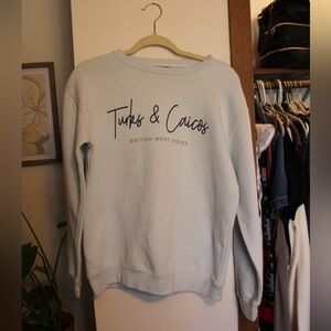 Turks & Caicos Women's Light Blue Crew Neck Sweater